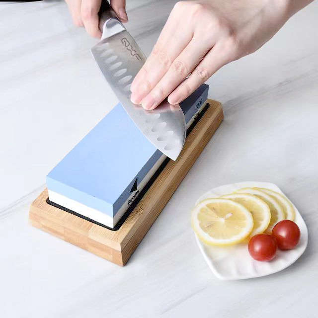 Knife Sharpening Whetstone 2 Sided 1000/6000 Grit With Slip-Resistant Base