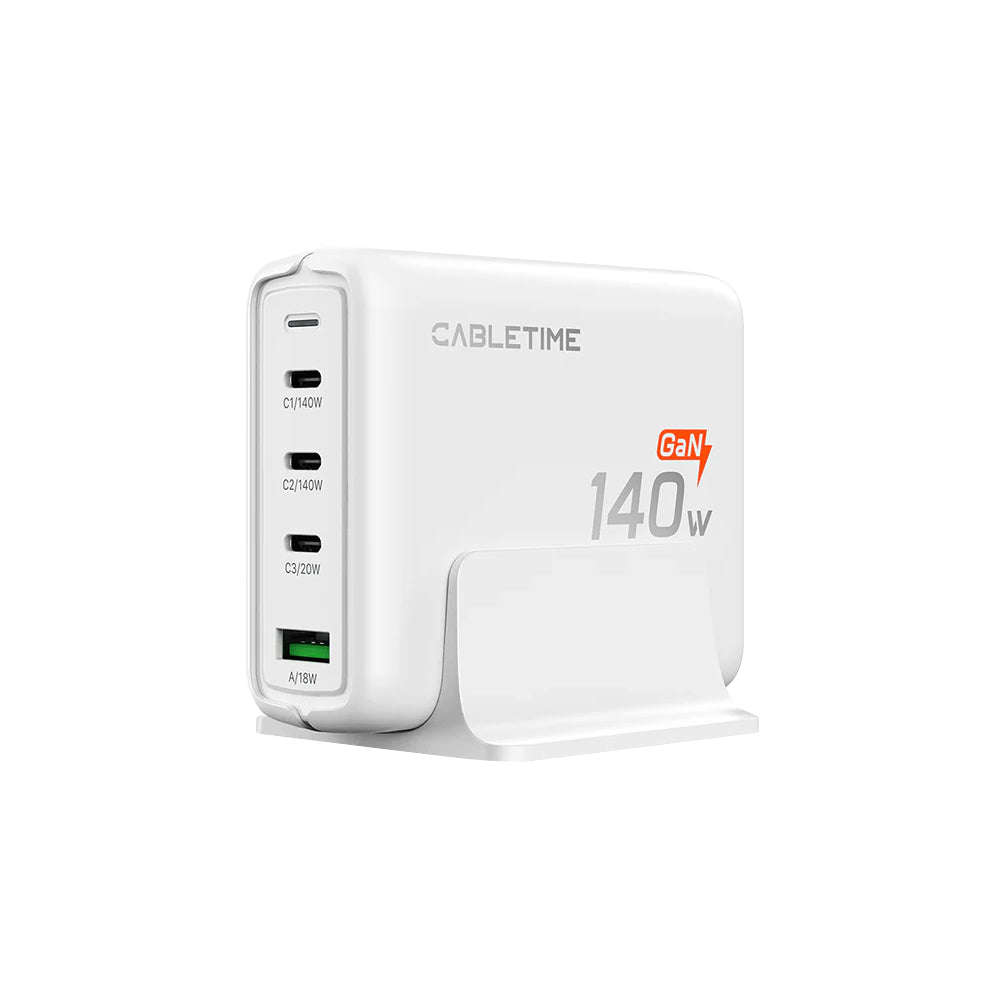CABLETIME G14WE 140W GAN 4-PORT USB TYPE-C/A DESKTOP CHARGING STATION (CT-GAN140-PWE)