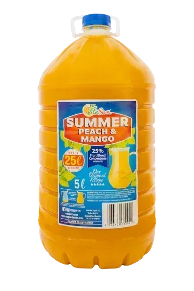 Vita Sun 2 X 5L Summer Peach Mango Summer Range (Sold 2 X 5 L Per Case)