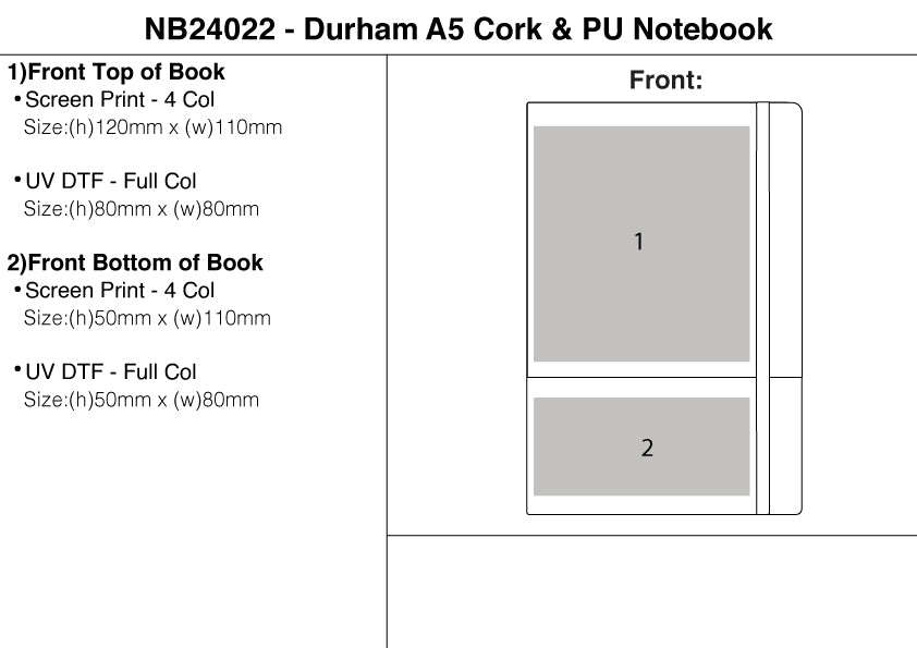 Durham A5 Cork & PU Notebook