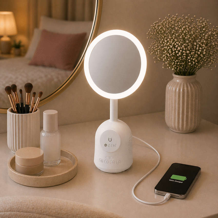 ZEN Unify Series Wireless Phone Charger with Bluetooth Speaker - White