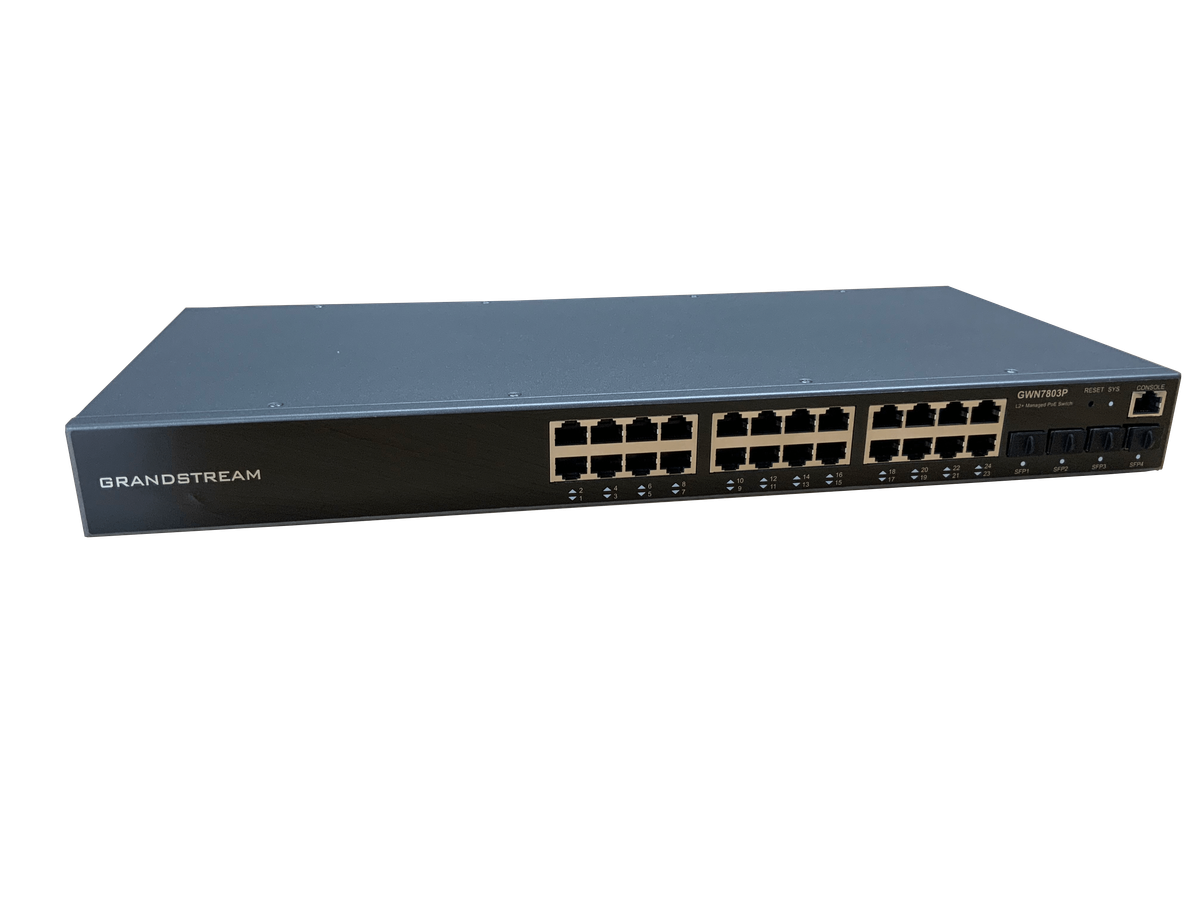 Grandstream Enterprise L2 24 port Managed GbE PoE+ Switch 370W | GWN7803P