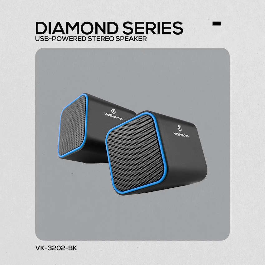 Volkano Diamond Series USB Speaker - Blue