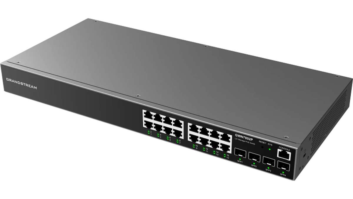 Grandstream Enterprise L2 16 port Managed GbE PoE+ Switch 240W | GWN7802P