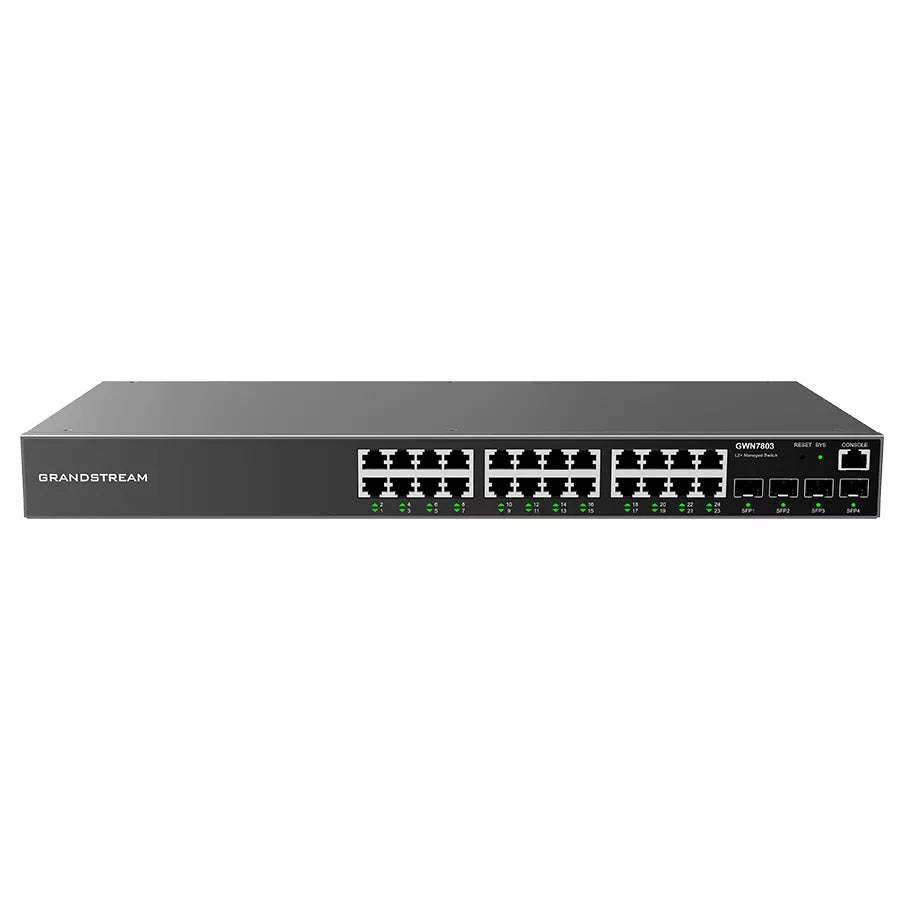 Grandstream Enterprise L2 24 port Managed GbE PoE+ Switch 370W | GWN7803P