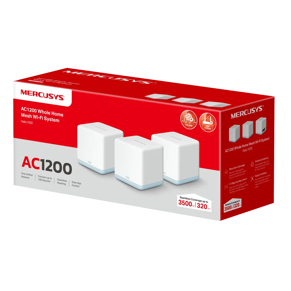Mercusys Halo H30 AC1300 Mesh Wi-Fi System | MRC-HALO-H30-3P