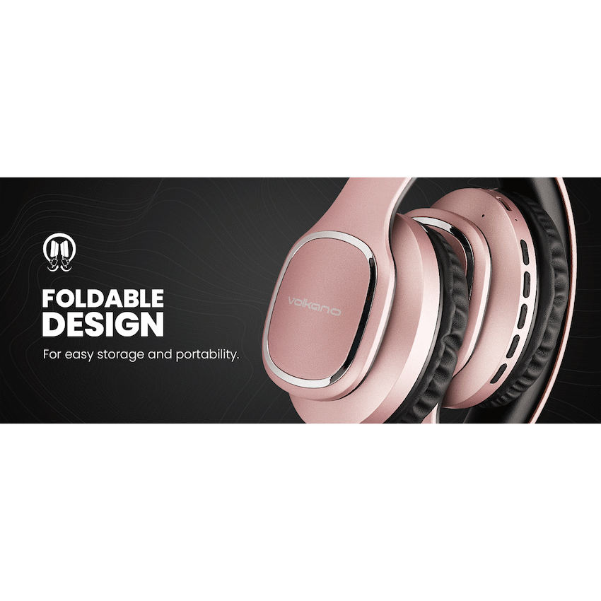 Volkano Phonic Series Bluetooth Full-Size Headphones - Rose Gold