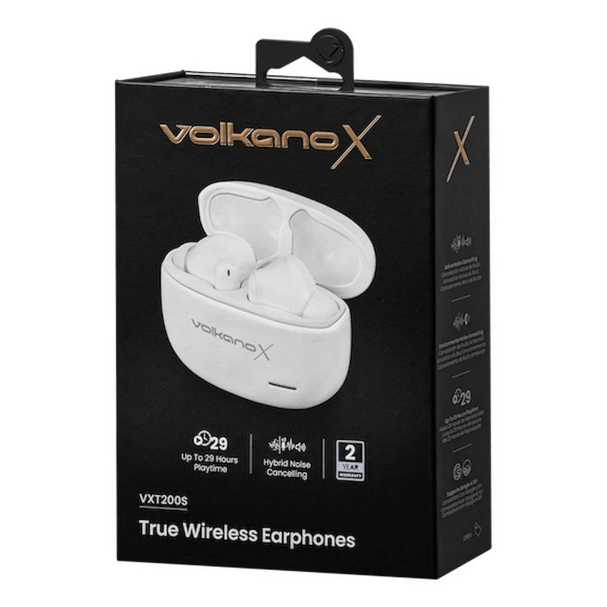 VolkanoX VXT200S Hybrid ANC TWS Earphones - White
