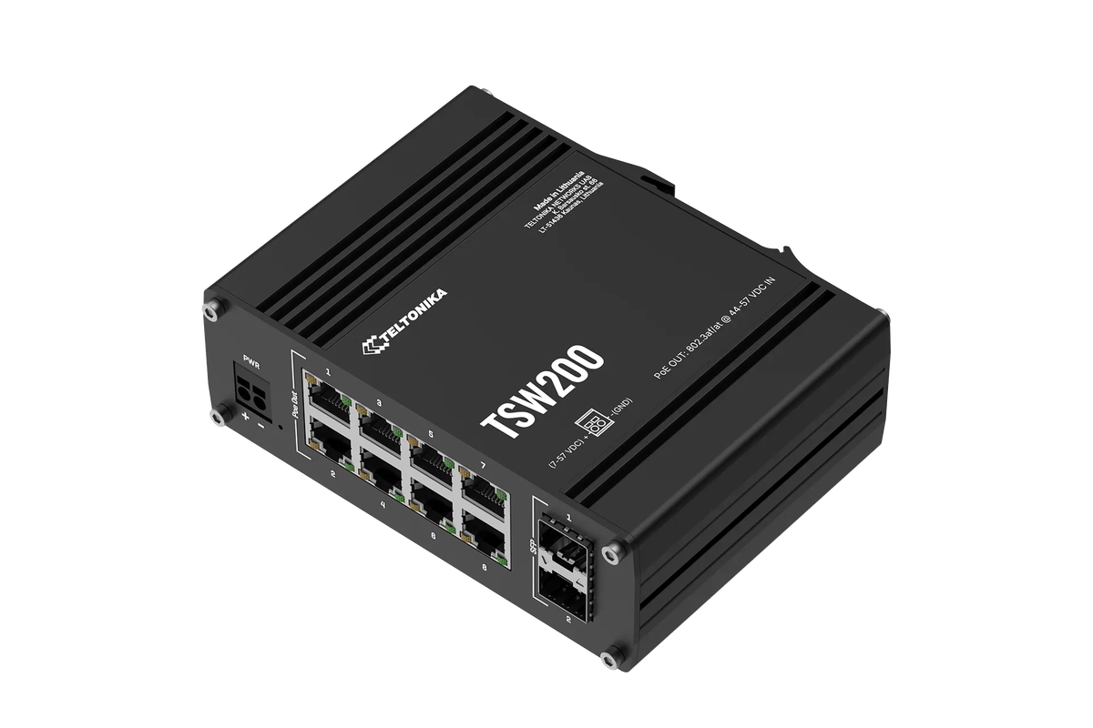Teltonika 8-Port Gigabit PoE+ Ethernet Switch | TSW200