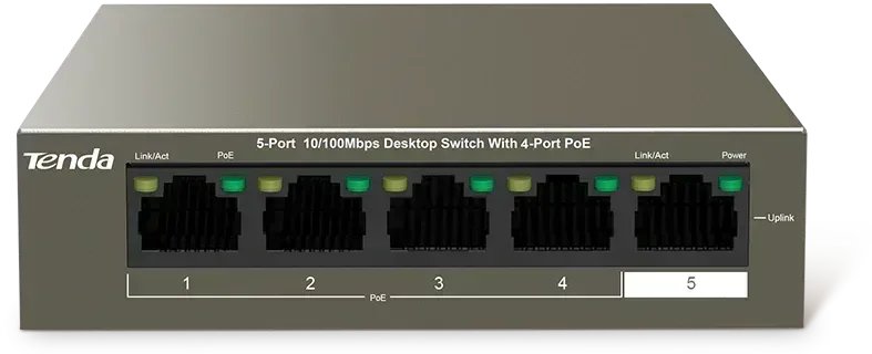 TENDA DESKTOP SWITCH 10/100 4-PORT POE