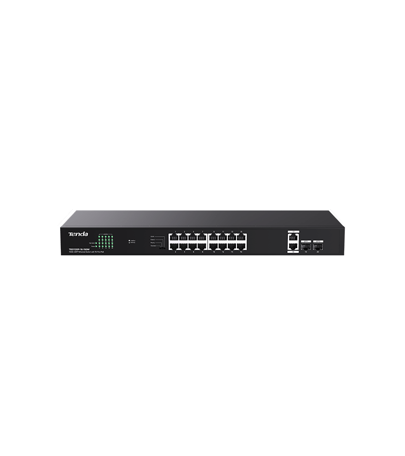TENDA 18-Port Ethernet Switch With 16 PoE (150W)