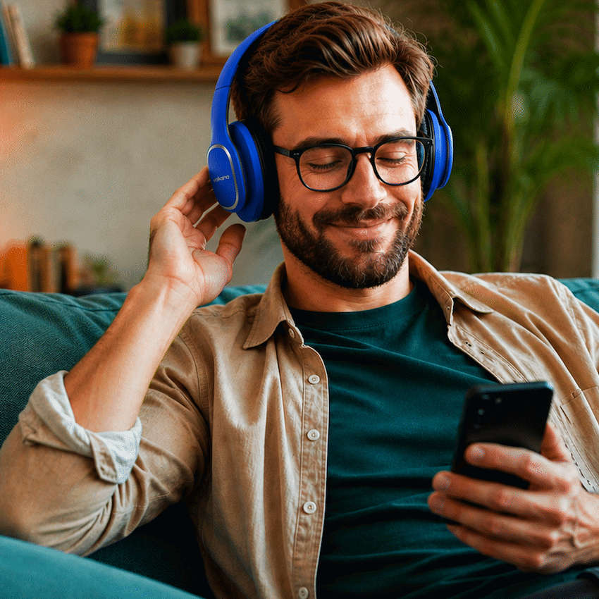 Volkano Phonic Series Bluetooth Full Size Headphones - Blue
