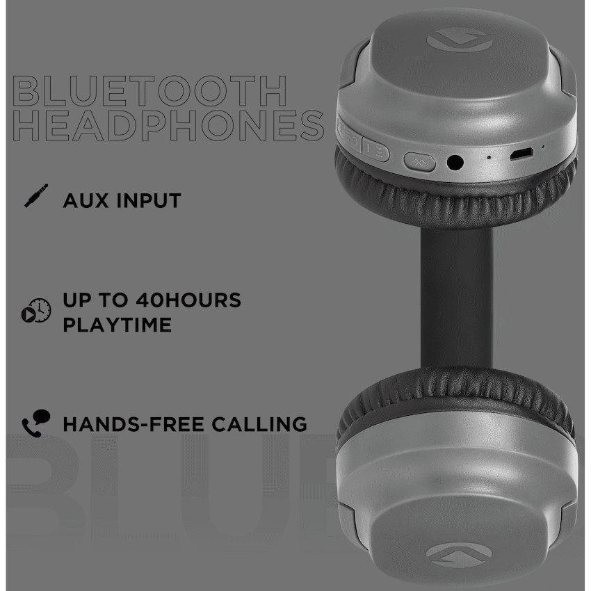 Volkano Pebble Series Bluetooth Headphones - Dark Grey