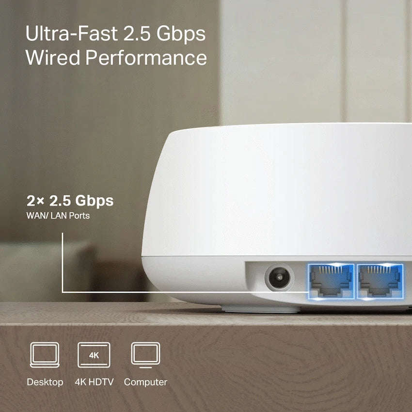 TP-Link Deco BE25 (1-Pack) BE3600 Whole Home Mesh Wi-Fi 7 System