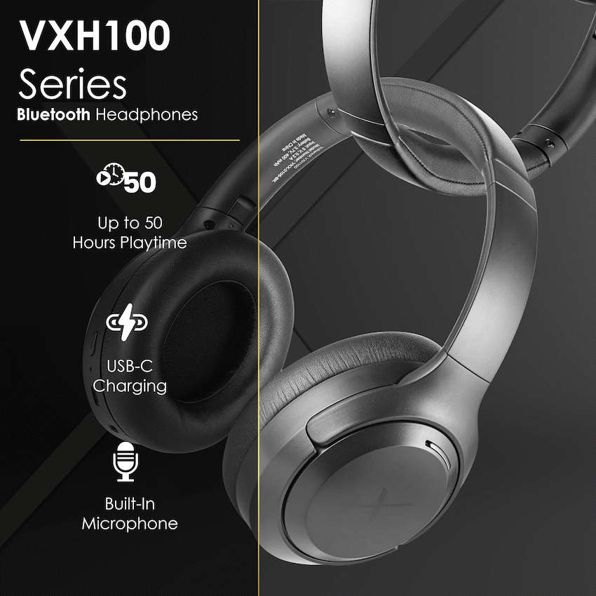 VolkanoX VXH100 Bluetooth Headphones with ANC  - Black