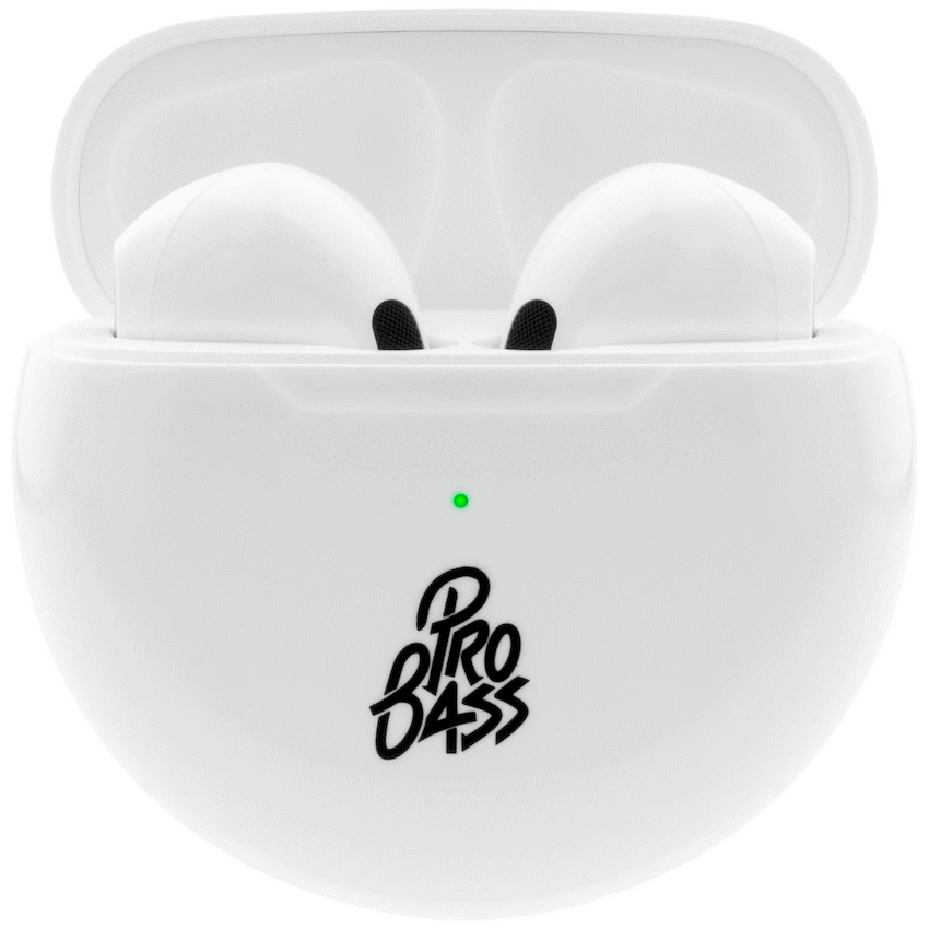 Pro Bass Future Series True Wireless Earphones with Charging Case - White