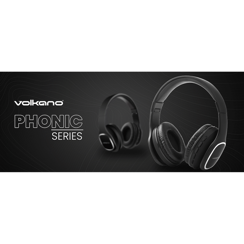 Volkano Phonic Series Bluetooth Full Size Headphones - Black