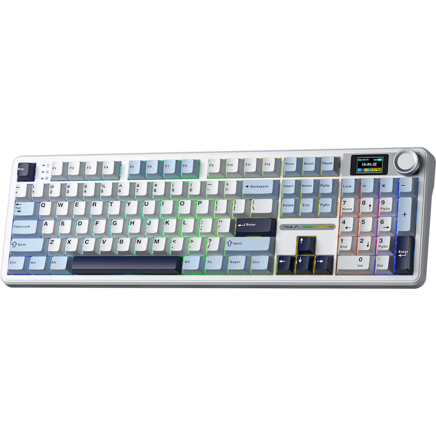 Aula Mechanical Gasket LCD Full Keyboard Multimode - Black/Grey