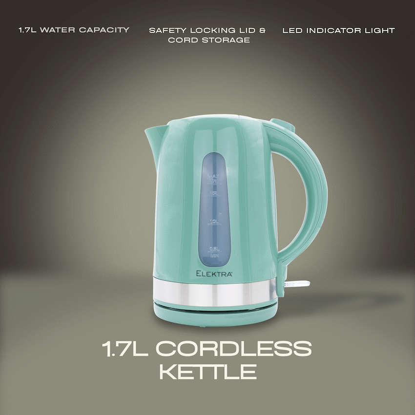Elektra 2200w 1.7l Plastic Kettle - Green