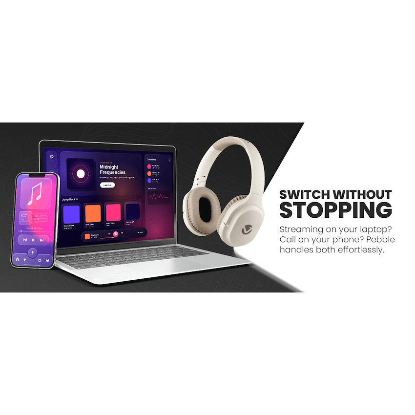 Volkano Pebble Series Bluetooth Headphones - Khaki