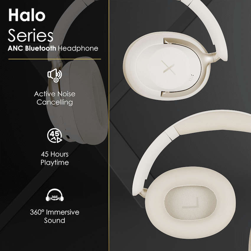 VolkanoX Halo ANC Bluetooth Headphone - Nude