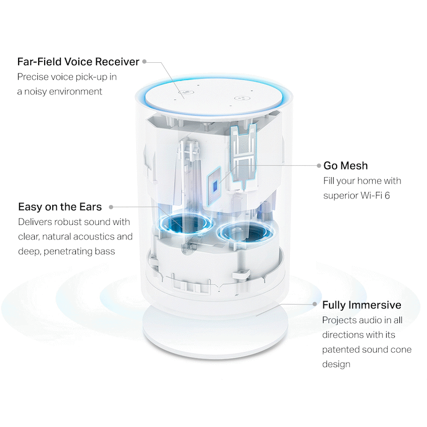 TP-Link Deco VOICEX20 (3-Pack) AX1800 Whole Home Mesh Wi-Fi 6 System with Smart Speaker