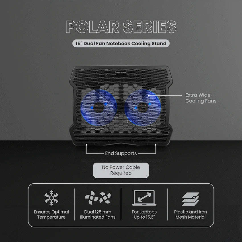 Volkano Polar Series 15" Dual Fan Notebook Cooling Stand