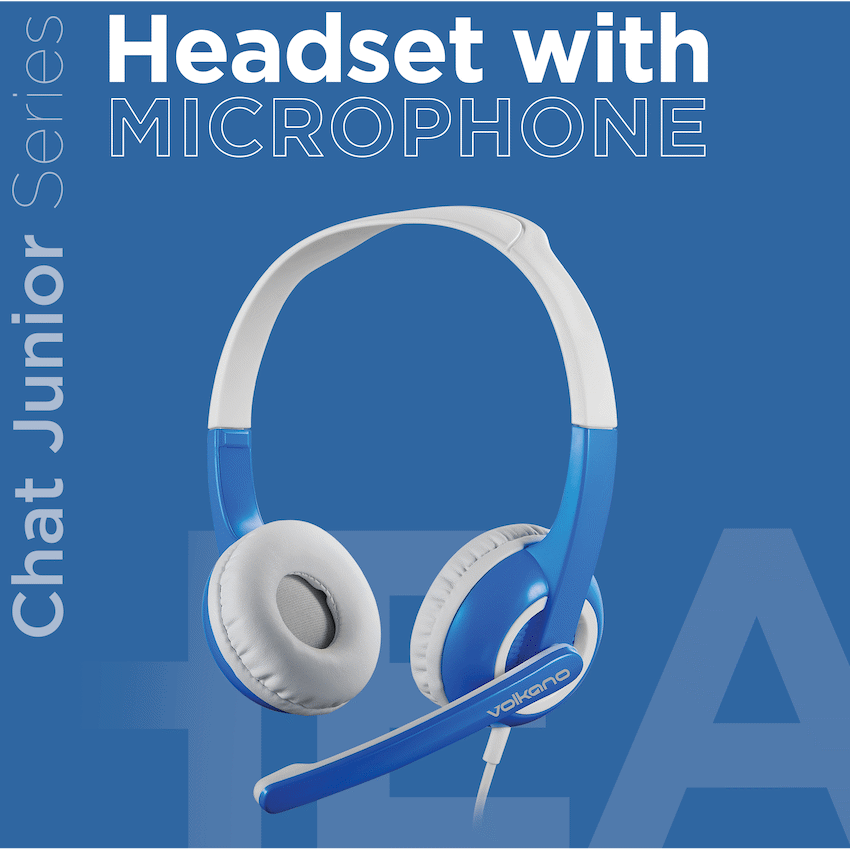 Volkano Kids Chat Junior series headset with mic - Blue