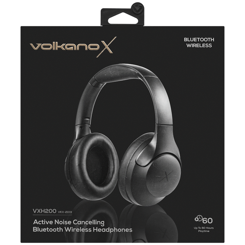 VolkanoX VXH200 Bluetooth Headphones with ANC - Black