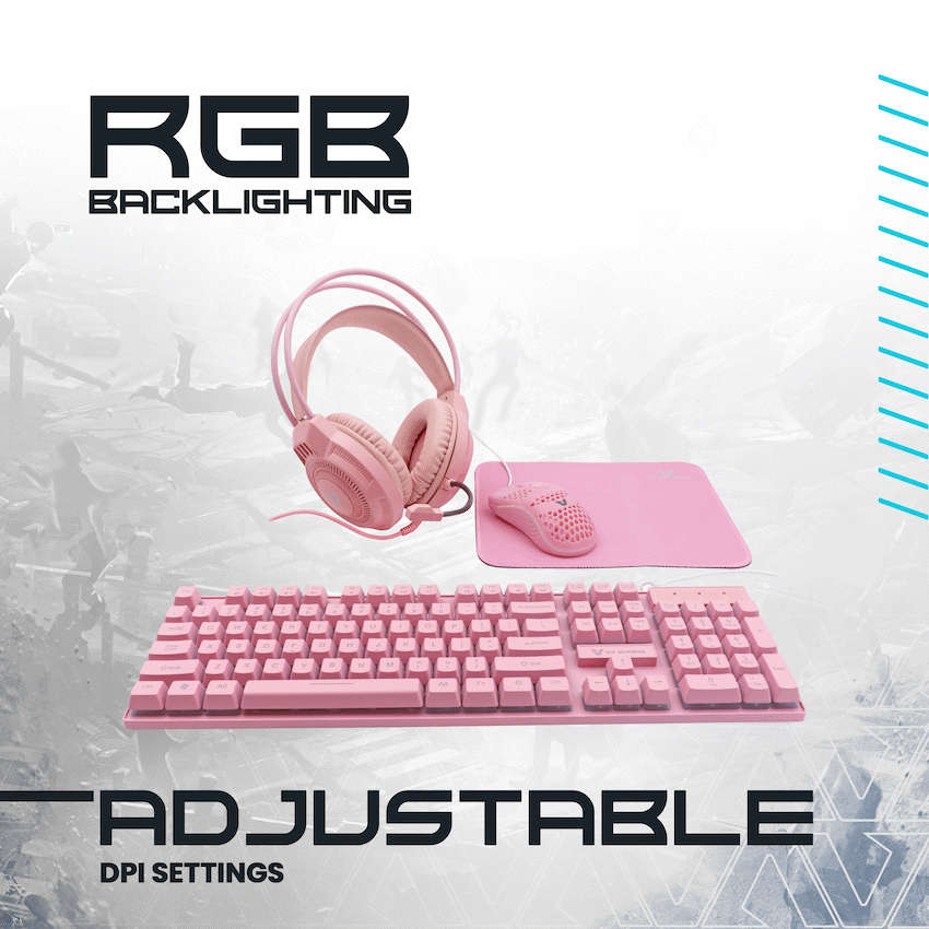 VX Gaming Freya Pink 4 -in-1 Rainbow Combo