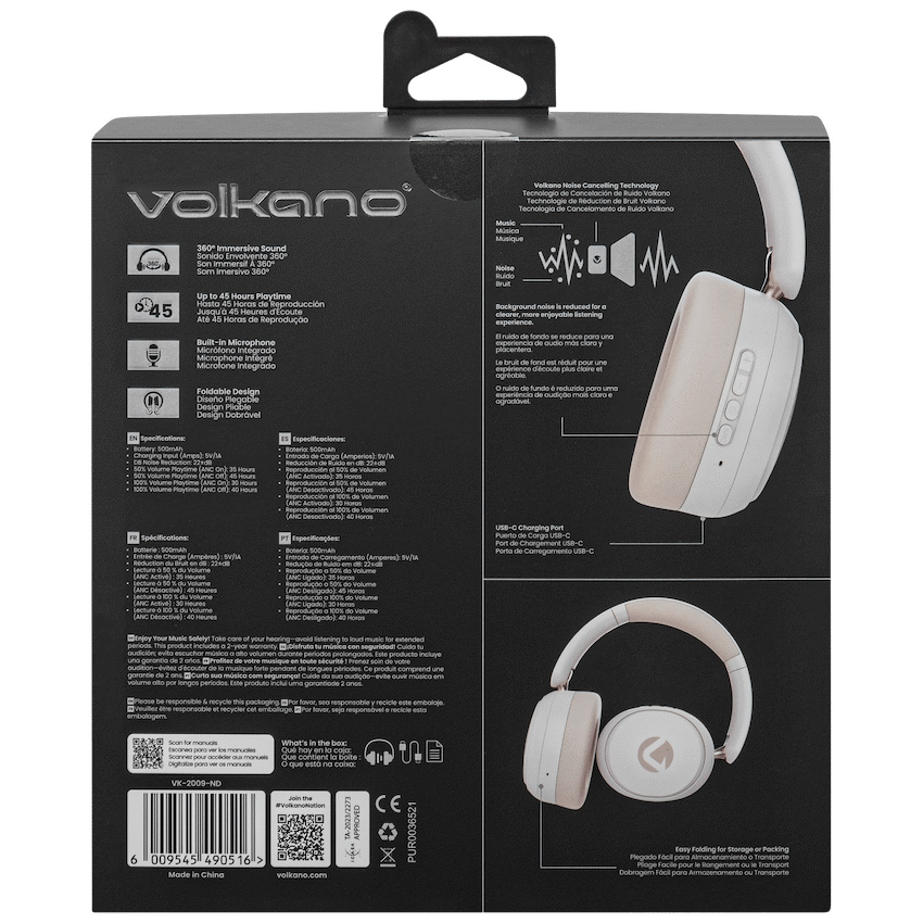 Volkano Lexi Bluetooth Headphone with ANC - Nude