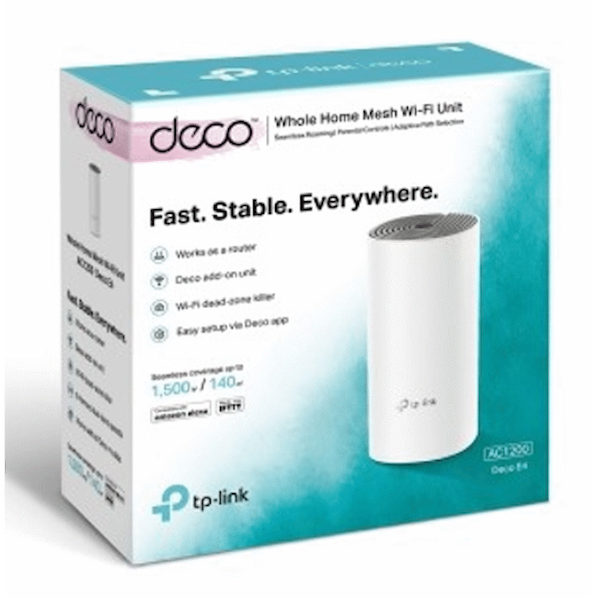 TP-Link Deco E4 (1-Pack) AC1200 Whole-Home Mesh Wi-Fi System