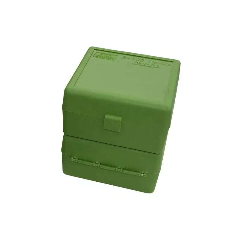 MTM AMMO BOX 100 RD FLIP TOP GREEN  MTM-R-100-10