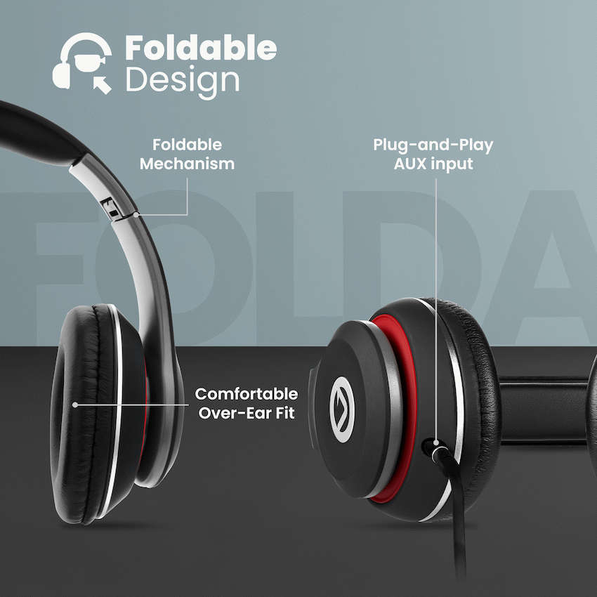 Volkano Falcon Headphones with Microphone - Black