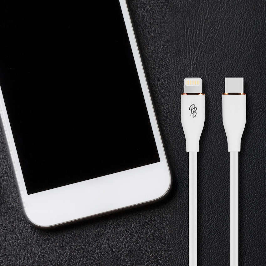 Pro Bass FlexiCord Series 2m 27w Type-C to Lightning Charging Cable - White