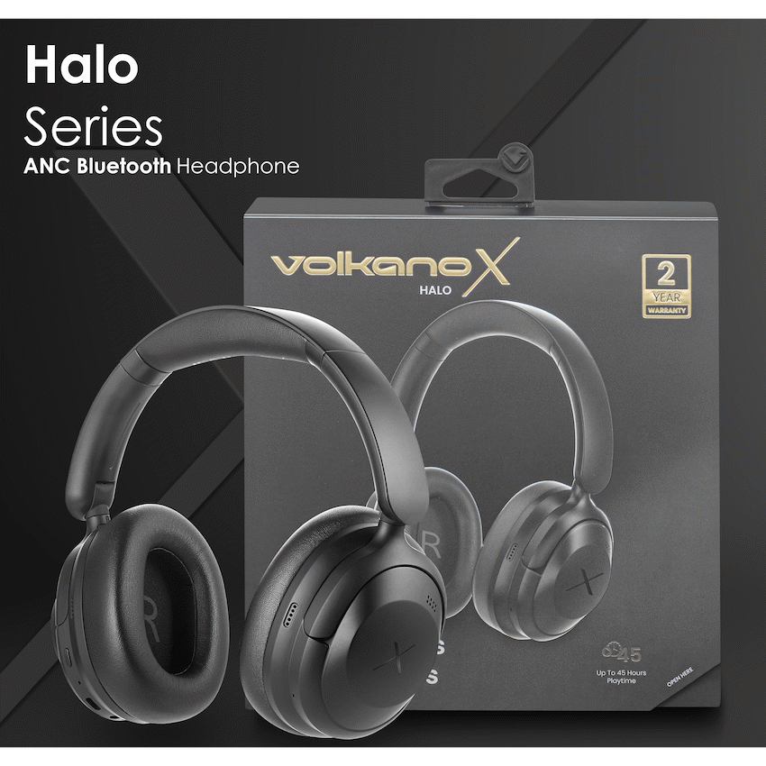 VolkanoX Halo ANC Bluetooth Headphone - Black