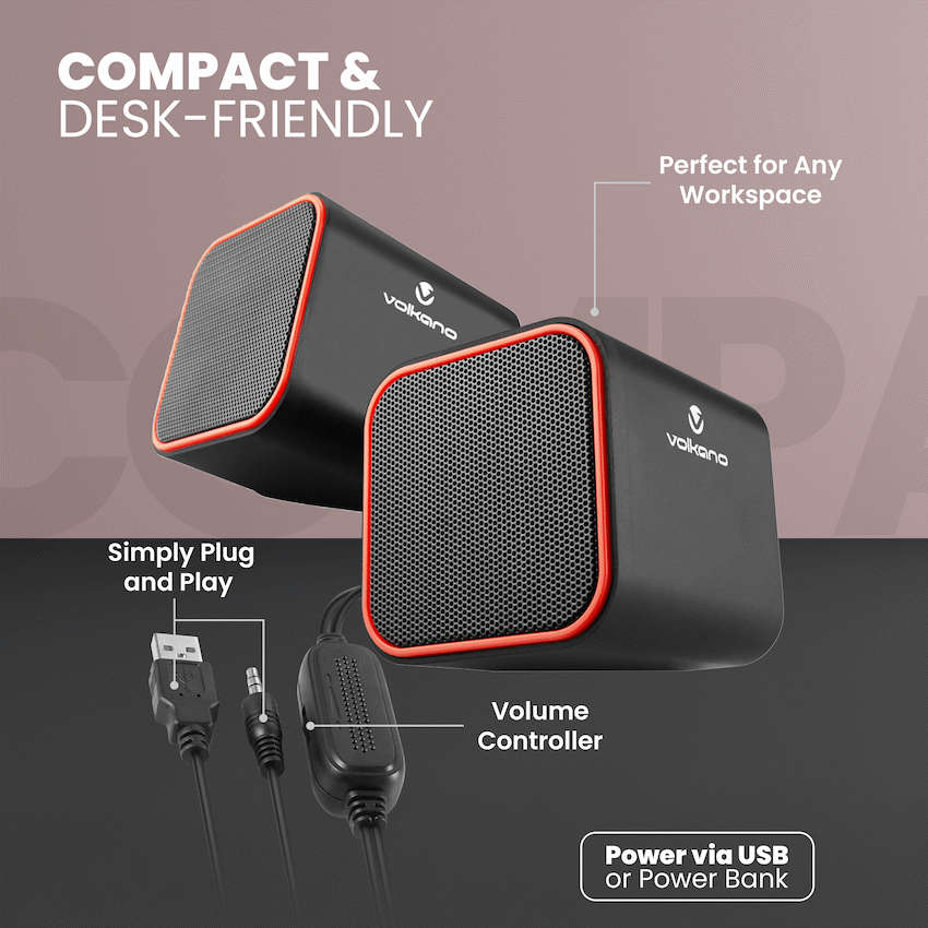 Volkano Diamond Series USB Speaker - Red