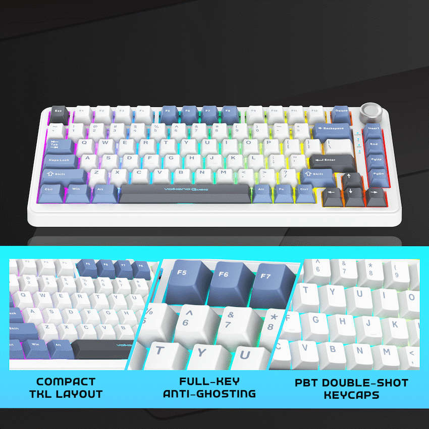 Volkano Gaming Phantom X2  TKL Mechanical Tri-Mode Wireless Keyboard