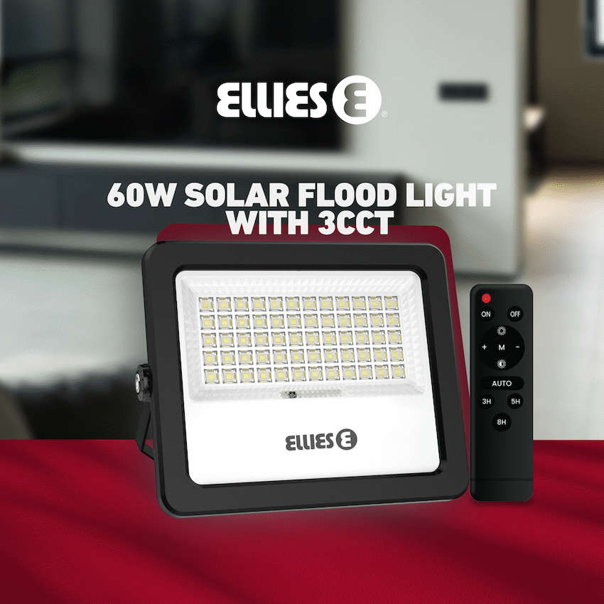 Ellies Nebula Series 60W Solar Flood Light  with 3CCT -BK
