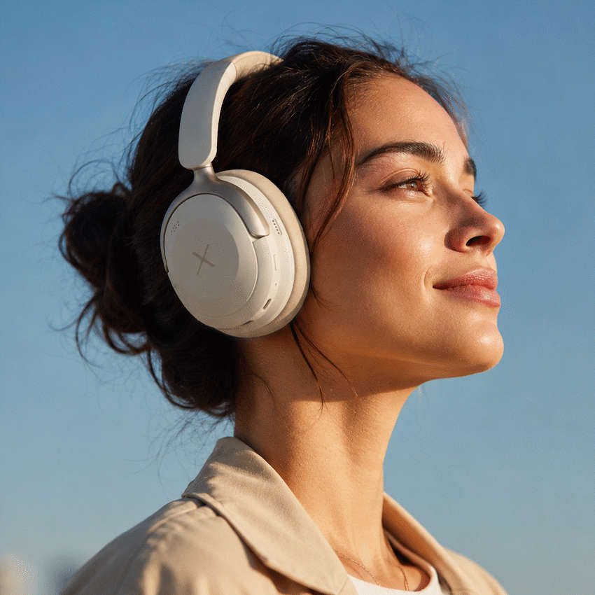 VolkanoX Halo ANC Bluetooth Headphone - Nude