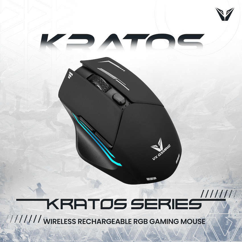 VX Gaming Kratos Series Wireless Rechargeable RGB Gaming Mouse