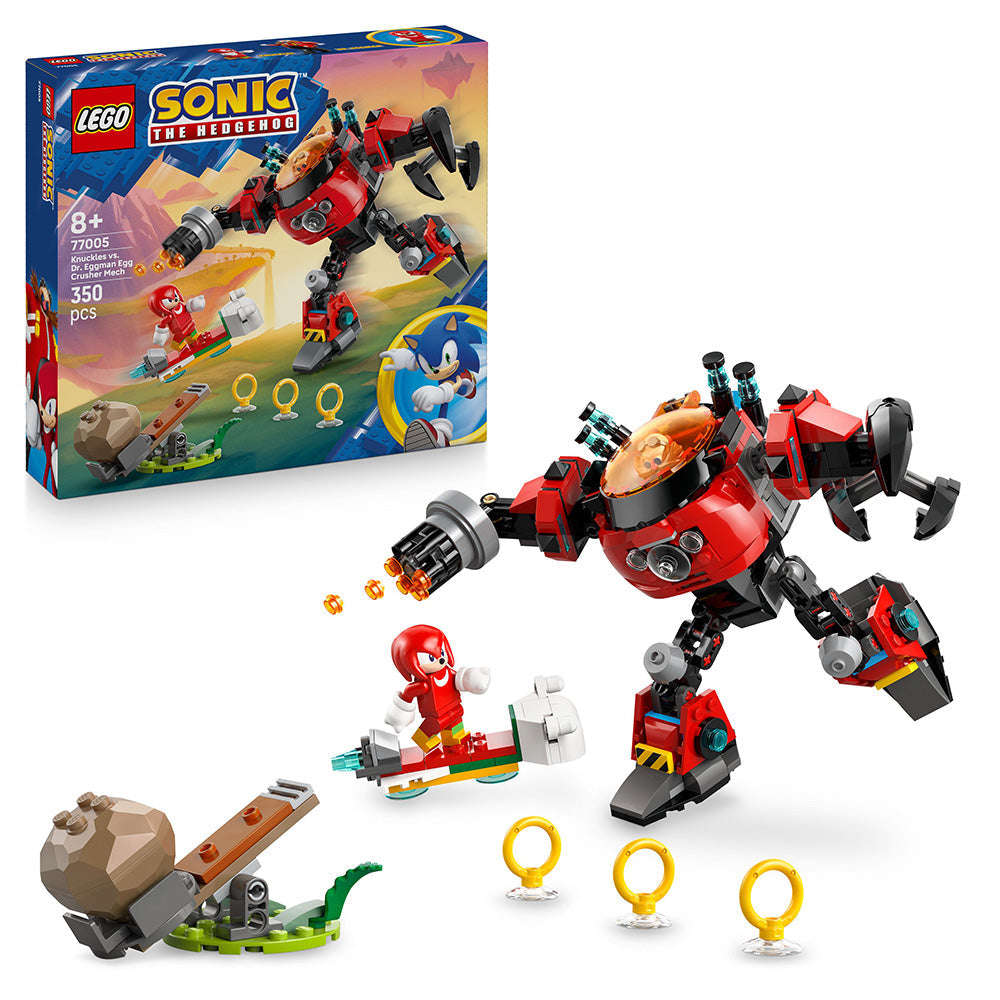 LEGO® Sonic the Hedgehog Knuckles vs. Dr. Eggman Egg Crusher Mech Toy Set 77005