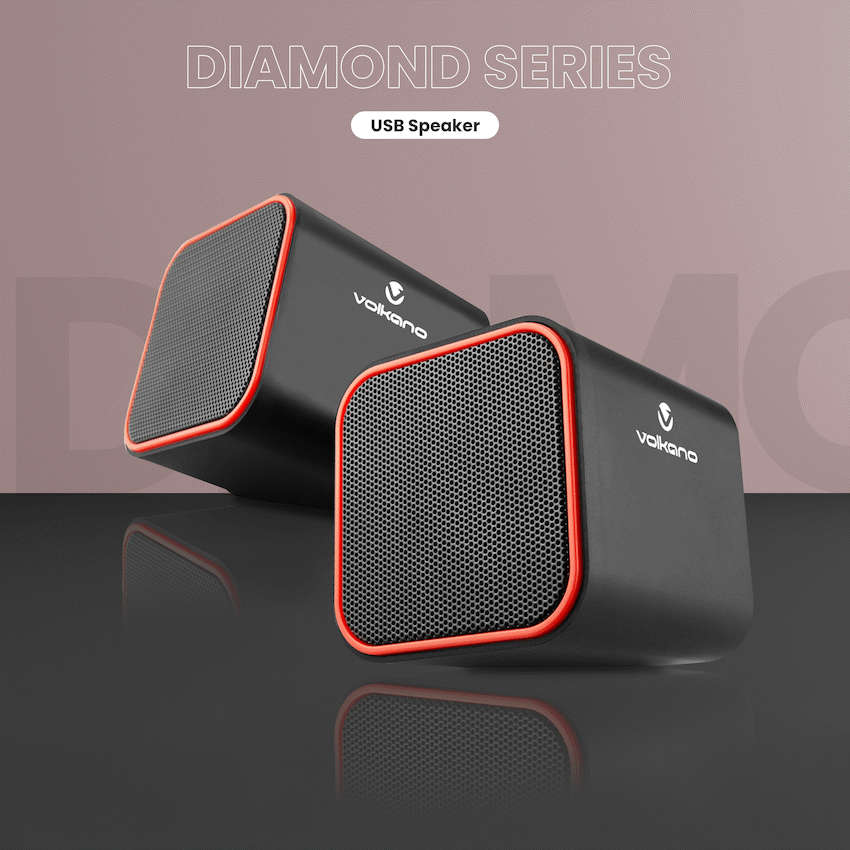 Volkano Diamond Series USB Speaker - Red