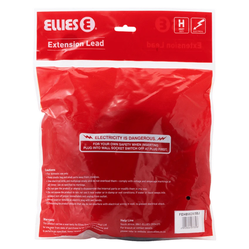 Ellies Back to Back Heavy Duty Extension Lead - 5m