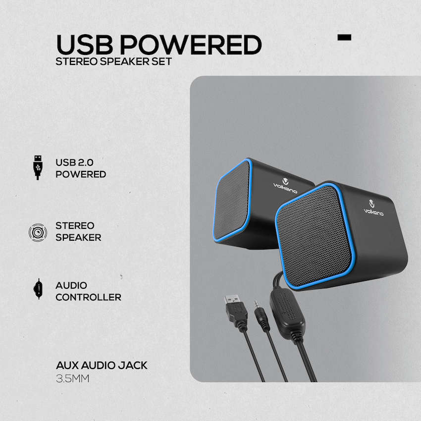 Volkano Diamond Series USB Speaker - Blue