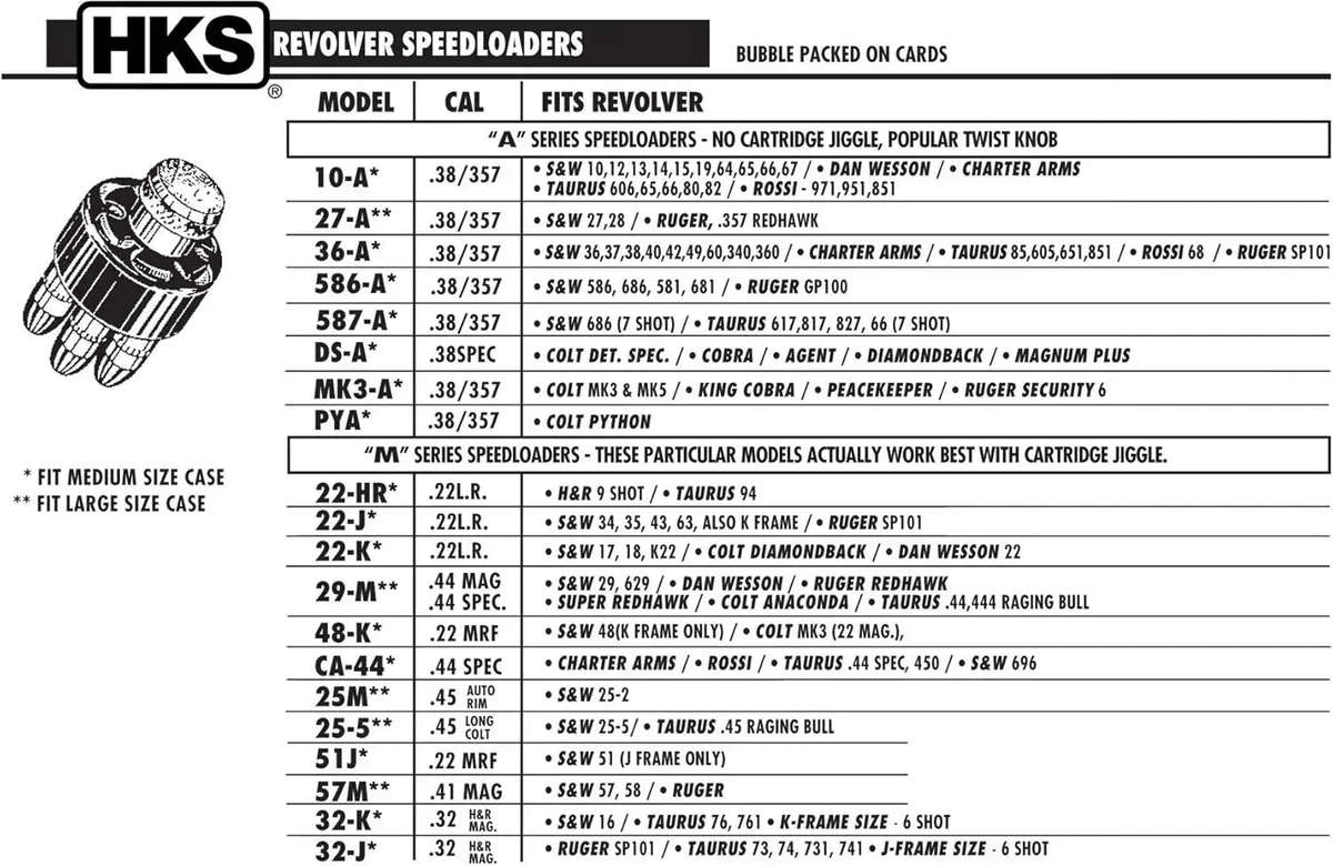 HKS SPEEDLOADER 38/357 6-RD