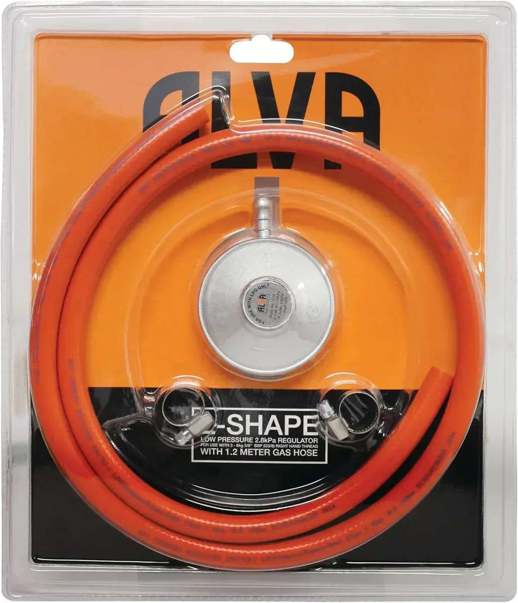 Alva L-Shape Gas Regulator & 1.2m Hose Kit