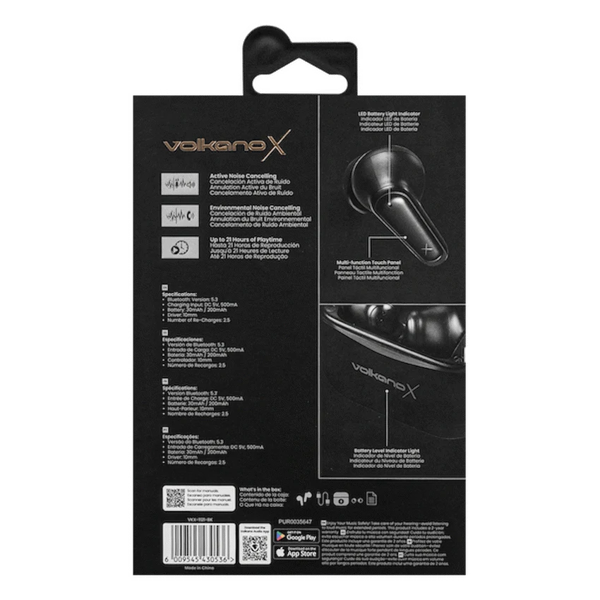 VolkanoX VXT100S TWS Earphones - Black