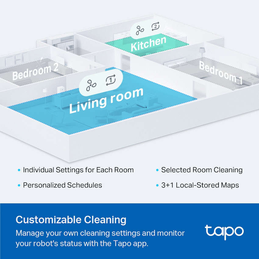 TP-Link Tapo RV20 Robot LIDAR Vacuum, 2600 mAh