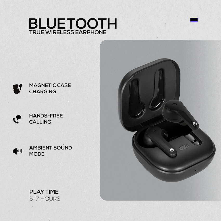 Volkano Silento ANC Series True Wireless + Charging Case - Black